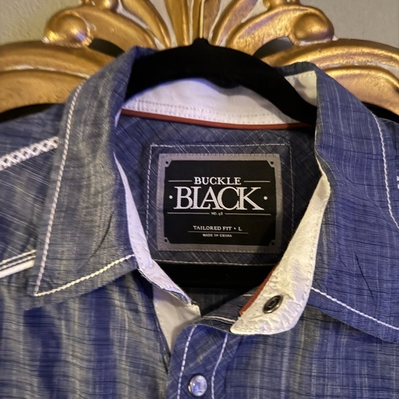 Buckle black Men's Denim Shirt - Dark Blue - Picture 2 of 5